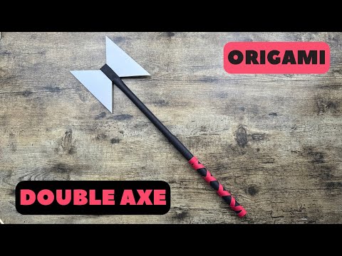 ORIGAMI DOUBLE AXE TUTORIAL | HOW TO FOLD A POWERFUL PAPER AXE STEP BY STEP EASY ORIGAMI WORLD