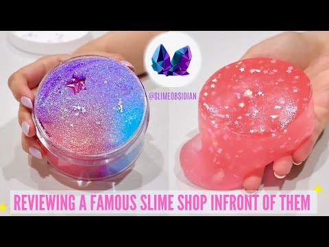 Reviewing Famous Slime Shops Infront Of Them! SlimeObsidian $200 Slime Review in Person 100% honest!