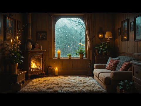 Chill Jazz for Rainy Days | Relaxing Piano, Meditation Music, and Fire Sounds 🎶🔥