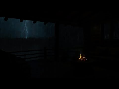 ✨🍃🔥Tranquil Forest Refuge | Rain Sounds & Flickering Firelight for Relaxation 🌧️🌟