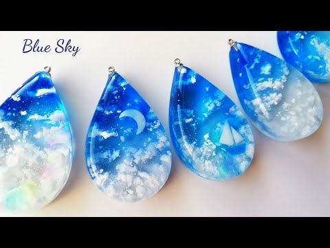 レジン☁ダイソーのねんどで♪雲レジンを作ろう! Blue Sky -青空- ☁resin/clouds/with clay☀