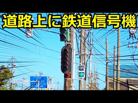 【違和感しかない】道路上に設置された鉄道信号機を観察しました。