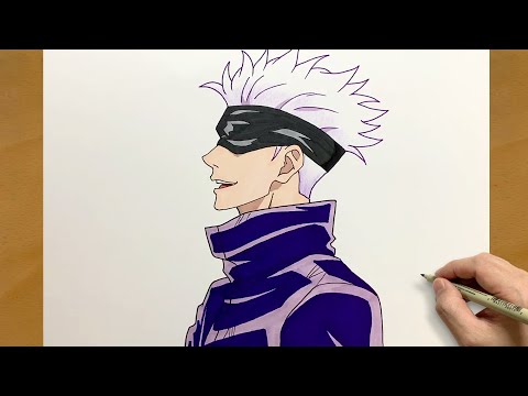 How to Draw Gojo Satoru Step by Step || Jujutsu Kaisen Art || Easy Anime Drawing