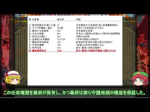 【ゆっくり解説】日本史に関する一考察（21大事件 中世篇）