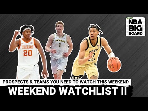 Weekend Watchlist Part II: Tre Johnson, Collin-Murray Boyles + Michigan vs Wake Forest.