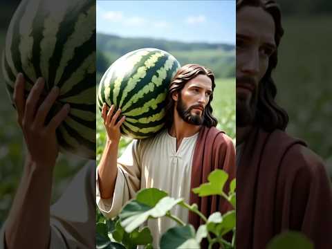 Jesus and a huge watermelon. #oracao #deus #jesus #oracao #oracãodamanh #oracãodanoite #oracäoforte