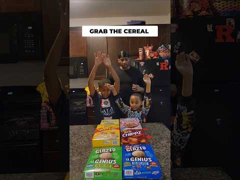 GRAB THE CEREAL CHALLENGE #FAMILYGAMENIGHT #CEREAL #SHORTS