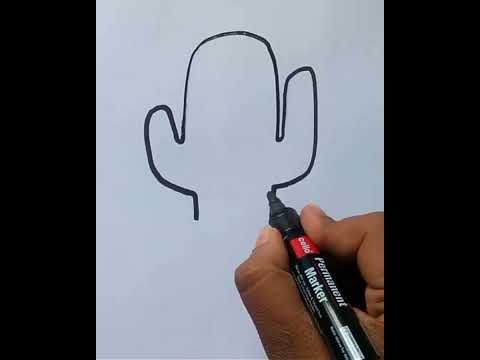 Cactus Drawing Easy | #kidsart #drawing #easydrawing #art