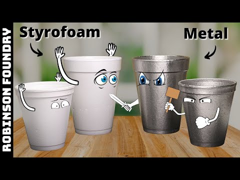 Turn Styrofoam cups into METAL - Experimental metal Casting - Lost foam casting