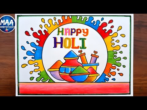 Holi drawing | Holi Special Drawing | Happy Holi Drawing | Holi Festival Drawing | Holi Drawing Easy