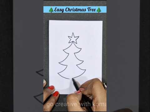 Easy Christmas tree Drawing 🎄🎅 #christmastree #drawing #shorts #merrychristmas #short #youtubeshorts