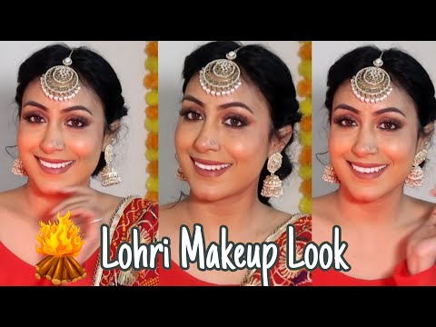 Lohri Makeup Look 2025 #lohrimakeup #reddressmakeup #lohri2025