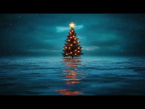 Christmas Tree Ambience🎄 on Calm Waters and Relaxing Ocean Sounds 🌊