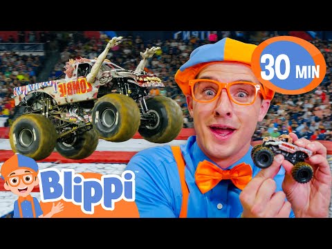 Blippi's Vroom Vroom Vehicle Show: Monster Jam Truck!👹 | Kids Adventure & Exploration Videos