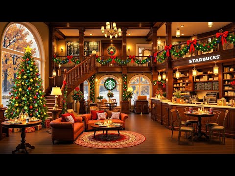 Christmas Ambience Starbucks️ 🎄クリスマスカフェ音楽 ライブ🎵忘れられないクリスマスの思い出を作る音楽！ジャズ BGM クリスマス✨スタバの心温まるホリデーデコレーション