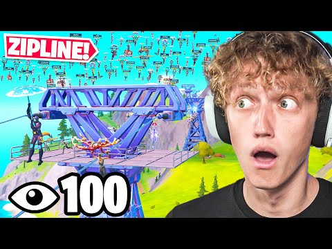 I Got 100 Players To Land At ONE ZIPLINE In Chapter 2 Remix! (Impossible)