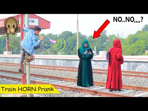 Viral Train Horn Prank 2024 || Best Of Train Horn Prank Reaction on Public..