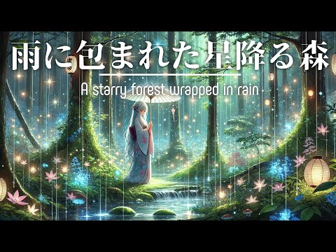 A starry forest wrapped in rain : Relax Ambient Rain Music