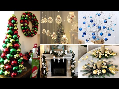 🎄100+ CHRISTMAS HOME DECOR IDEAS 2024 2025 - CHRISTMAS DECORATIONS USING BAUBLES - CHRISTMAS TRENDS🎄