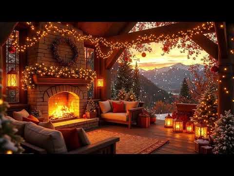 Holiday Jazz Ambience 🎅 Cozy Café & Snowy Christmas Town Streets ❄️ Relaxing Christmas Night Vibes