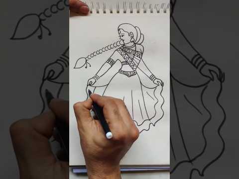 Women's day special quick simple and easy drawing of A beautiful women dancing using letter N