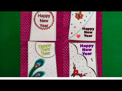 Happy New year Greeting Card Drawing / New Year Card Drawing / Easy and Beautiful New year card