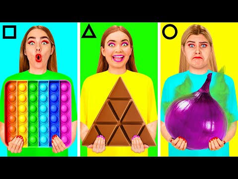 Geometric Shape Food Challenge | Funny Food Situations by RaPaPa Challenge