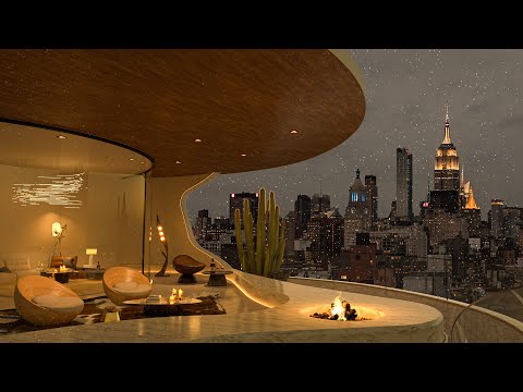 Cozy Winter Jazz & Night City View 🎄 Elegant Piano Music for Stress Relief & Focus