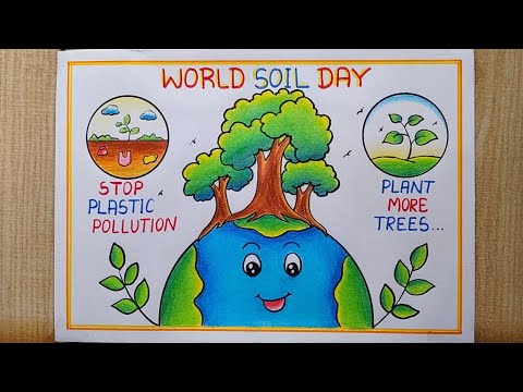 World Soil Day drawing easy| World Soil Day poster drawing| Soil Day poster| Save Trees drawing