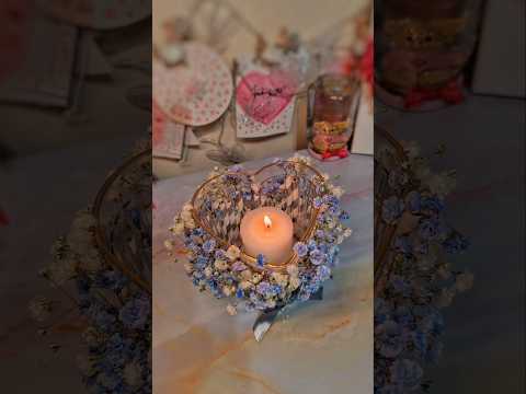 DIY Heart Candle Holder 🤍 #creative #shorts #diy #craft #satisfying #spring #candle #handmade #decor