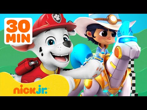 Kid Cowboy & Marshall Race to the Finish Line! 🏁 #2  w/ PAW Patrol | Games For Kids | Nick Jr.