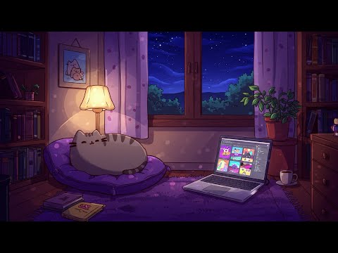 Pusheen's Dreamy Lofi 🌙 Soft & Cozy Beats for Relaxation ✨ Late Night Lofi Vibes