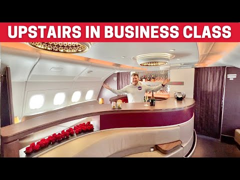 UPSTAIRS on Qatar Airways A380 BUSINESS CLASS