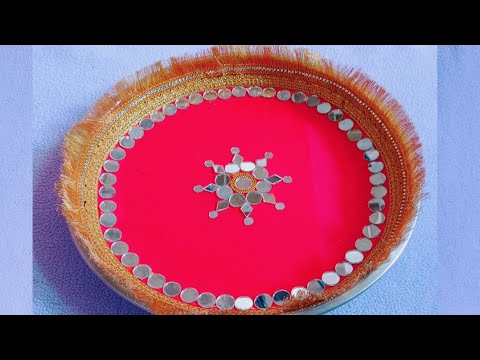 How to decorate pooja thali/करवा चौथ पूजा थाली/Diwali pooja thali/thali decoration for festival