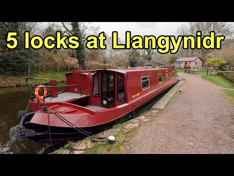 5 locks at Llangynidr,  March 2024 (Mon' & Brec' Canal)