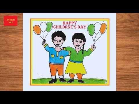 Children's Day Drawing Easy || Children's Day Poster Drawing || Happy Children's Day Drawing ||