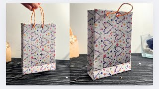 How to make a Paper Gift bag at home - Paper shopping bag craft ideas handmade - Full tutorial