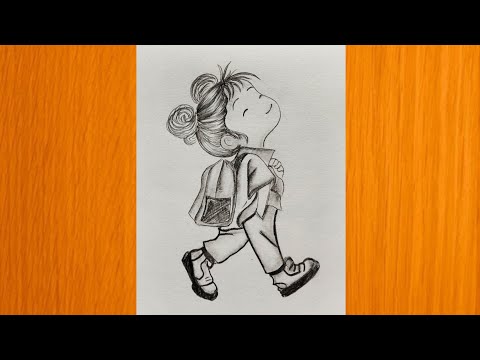 How to draw a Girl with Bun Hair Drawing | Girl Drawing Pictures | Drawing step by step| cute girl