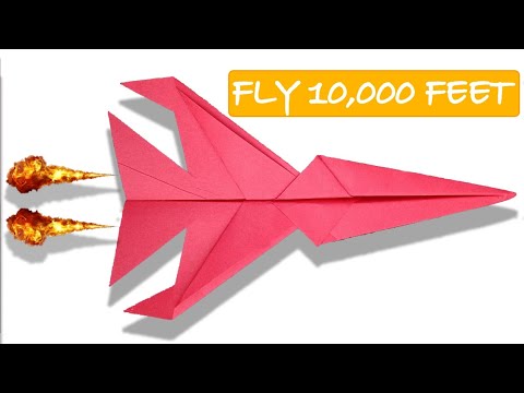 Easy Paper Airplane That Flies Far | Super Jet Fighter Design (200 Feet!)