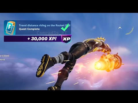 How to EASILY Travel distance riding on the Rocket Drill Fortnite