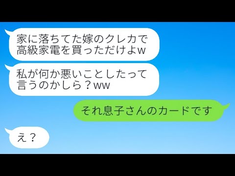 嫁のクレカと財布を奪って高級家電を買い漁った姑「200万使ったわw」→迷惑義母に〇〇を伝えた時の反応が...w