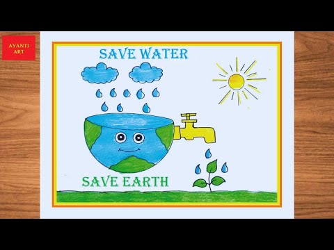 Save Water Save Life Drawing || World Water Day Drawing || Save Water Save Earth Poster drawing