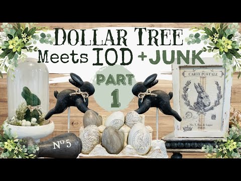 Dollar Tree IOD & Junk  Vintage Cottage Farmhouse Style Trash to Treasure Thrift Flips PART 1