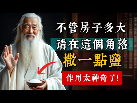 不管家裡房子多大，建議你在這個角落放一點鹽，作用太神奇了！