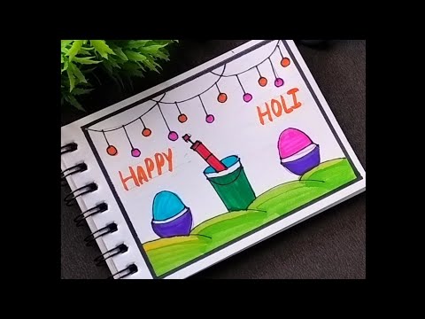 Holi Drawing || Holi Drawing Easy || Holi festival drawing || Happy Holi Drawing