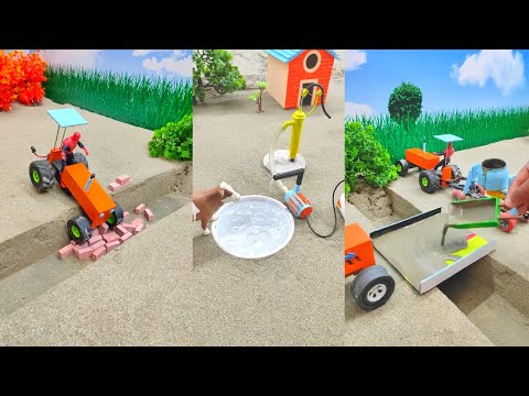 Diy mini tractor making at home and pipe bridge construction @OriginalTractor