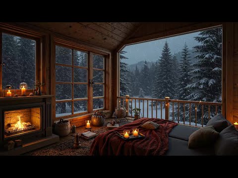 Tranquil Snowy Evening ❄️ Gentle Jazz & Snowfall Sounds for Ultimate Relaxation