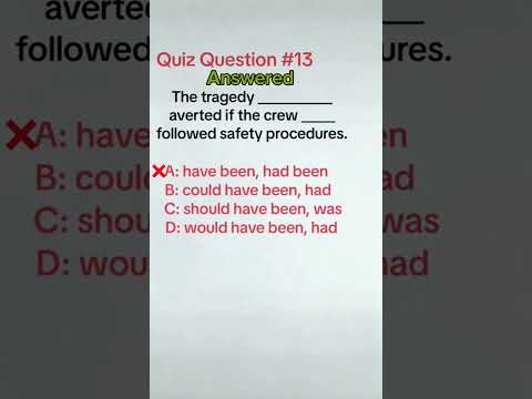 Quiz Question 13 Answered | English Grammar