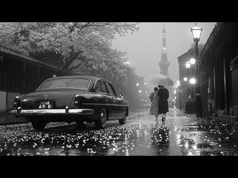 Japanese Vintage Jazz 🎶 Rainy Tokyo Ambiance with Calming Swing Jazz Music for Focus