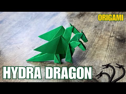 ORIGAMI DRAGON WITH THREE HEADS EASY TUTORIAL | HOW TO MAKE HYDRA DRAGON ORIGAMI STEP BY STEP